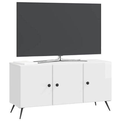 TV Cabinet High Gloss White 99 x 34.5 x 50 cm Engineered Wood