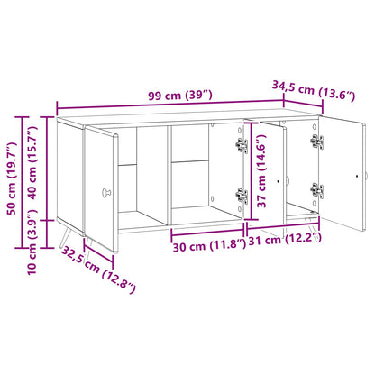 TV Cabinet Old Wood 99 x 34.5 x 50 cm Engineered Wood