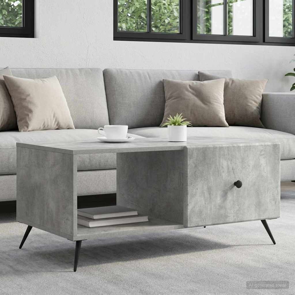 Coffee Table Concrete Grey 90 x 50 x 40 cm Engineered Wood