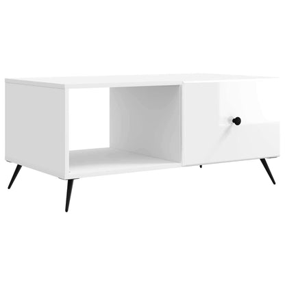 Coffee Table High Gloss White 90 x 50 x 40 cm Engineered Wood