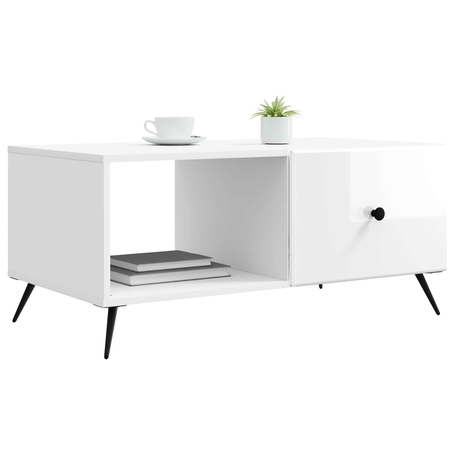 Coffee Table High Gloss White 90 x 50 x 40 cm Engineered Wood