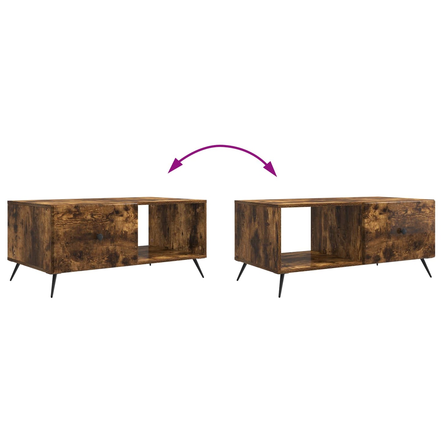 Coffee Table Smoked Oak 90 x 50 x 40 cm Engineered Wood