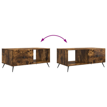 Coffee Table Smoked Oak 90 x 50 x 40 cm Engineered Wood