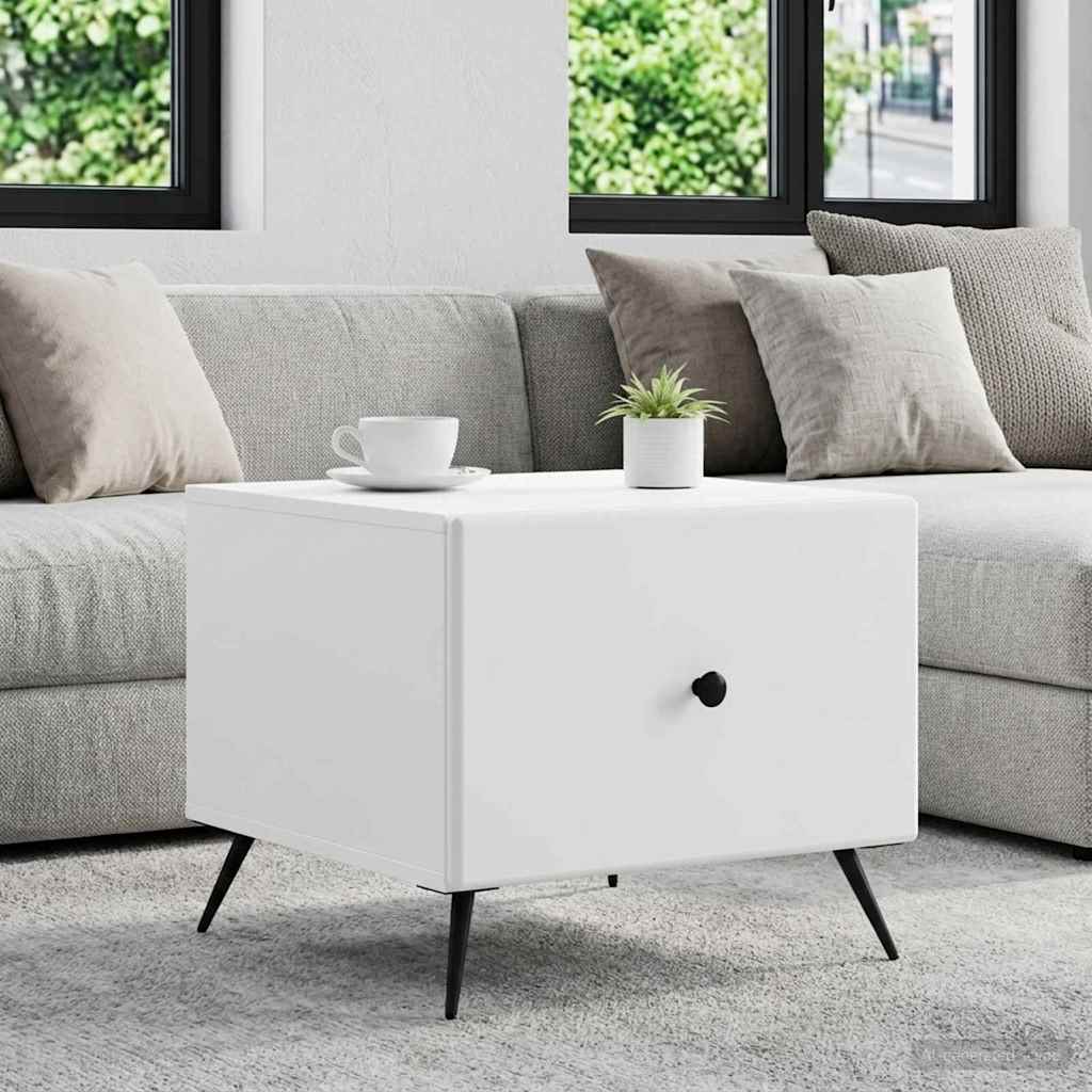 Coffee Table with Drawer White 49 x 50 x 40 cm Engineered Wood