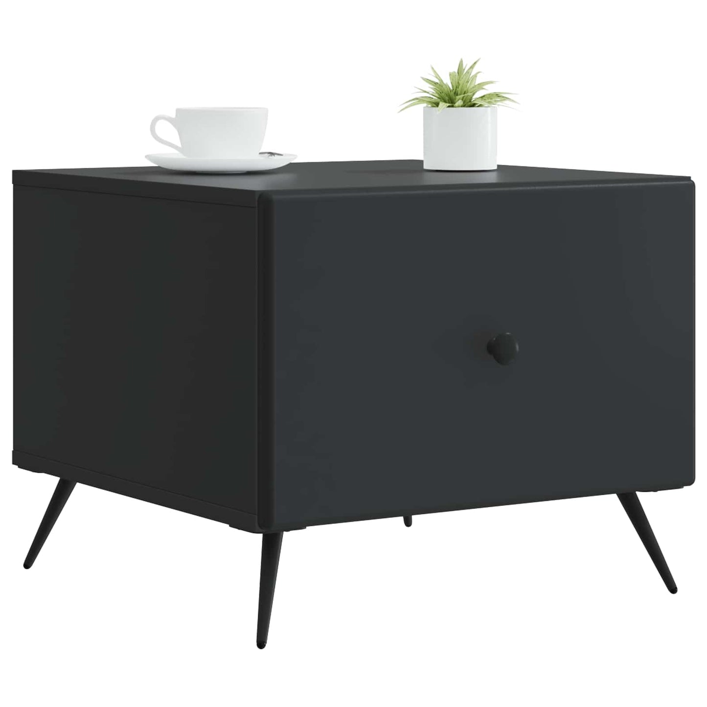 Coffee Table with Drawer Black 49 x 50 x 40 cm Engineered Wood