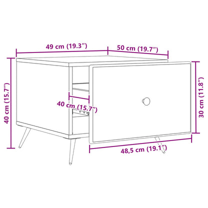 Coffee Table Concrete Grey 49 x 50 x 40 cm Engineered Wood