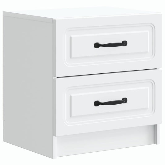 Bedside Cabinet White 43 x 34.5 x 44.5 cm Engineered Wood