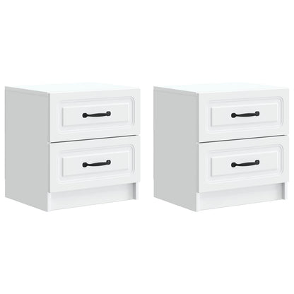 Bedside Cabinet 2 pcs White 43 x 34.5 x 44.5 cm Engineered Wood