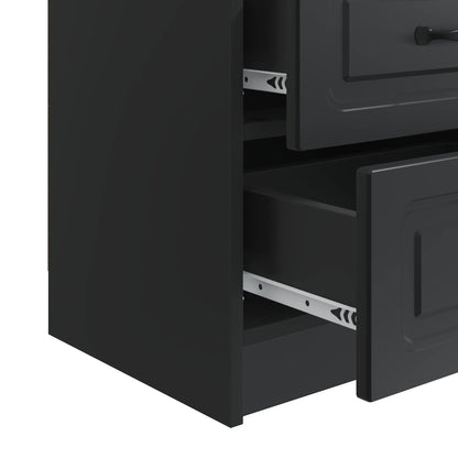 Bedside Cabinet 2 pcs Black 43 x 34.5 x 44.5 cm Engineered Wood