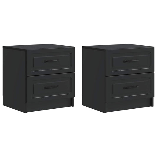 Bedside Cabinet 2 pcs Black 43 x 34.5 x 44.5 cm Engineered Wood