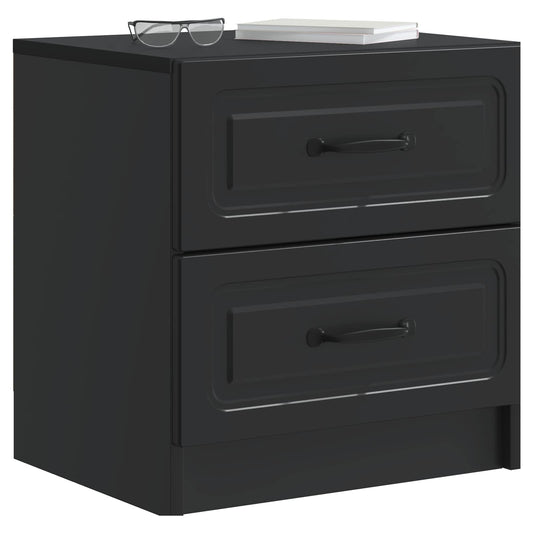 Bedside Cabinet 2 pcs Black 43 x 34.5 x 44.5 cm Engineered Wood