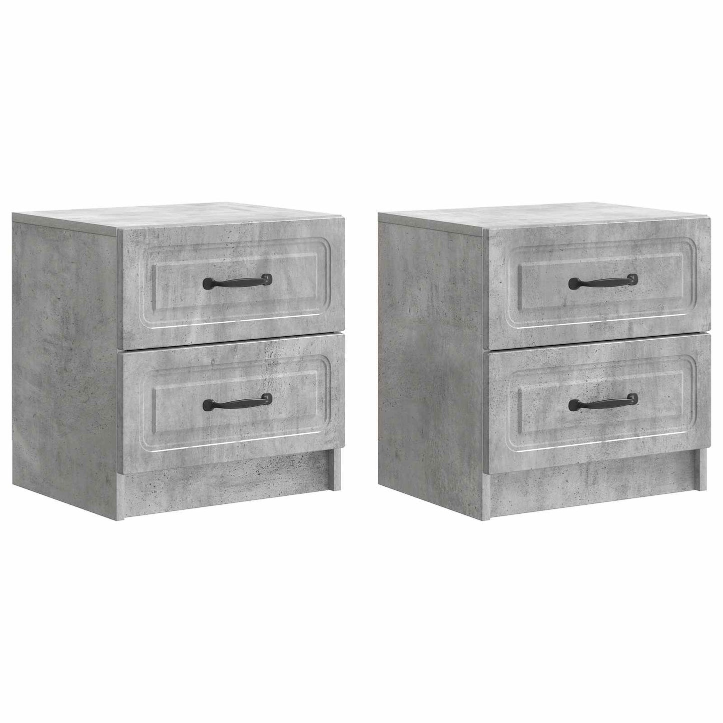 Bedside Cabinet 2 pcs Concrete Grey 43 x 34.5 x 44.5 cm