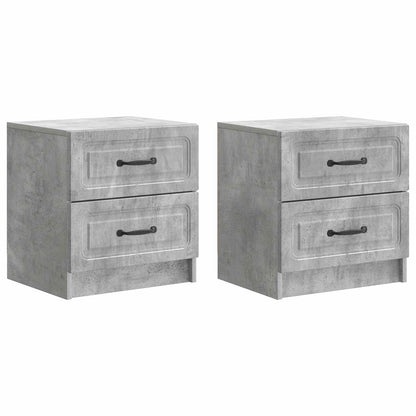 Bedside Cabinet 2 pcs Concrete Grey 43 x 34.5 x 44.5 cm