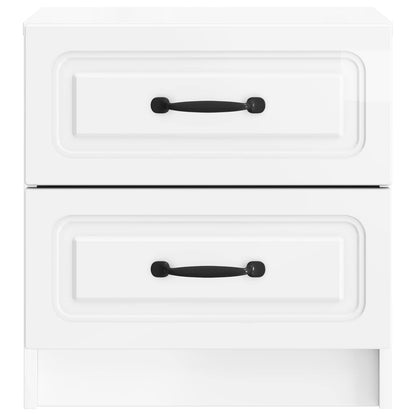 Bedside Cabinet High Gloss White 43 x 34.5 x 44.5 cm