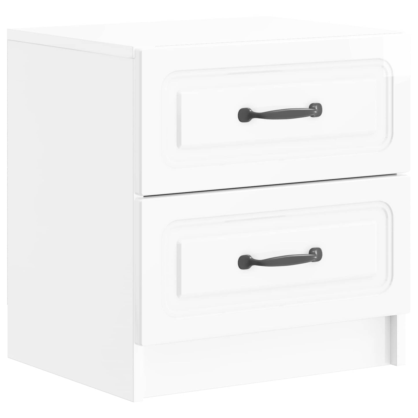 Bedside Cabinet 2 pcs High Gloss White 43 x 34.5 x 44.5 cm