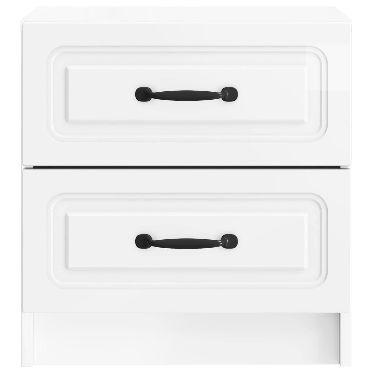 Bedside Cabinet 2 pcs High Gloss White 43 x 34.5 x 44.5 cm