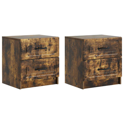 Bedside Cabinet 2 pcs Smoked Oak 43 x 34.5 x 44.5 cm