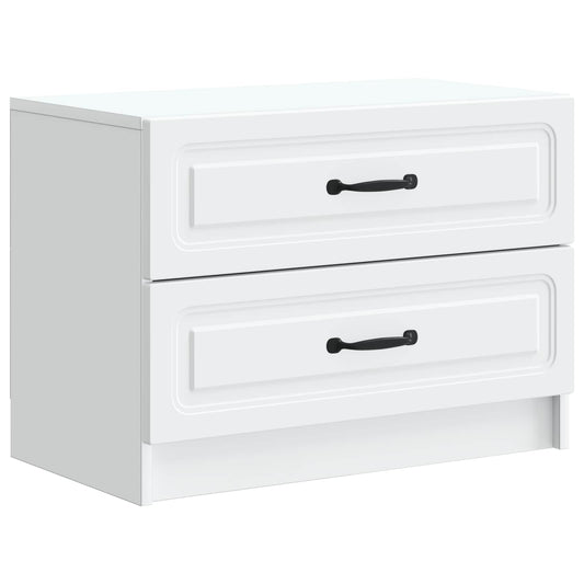 Bedside Cabinet White 62 x 34.5 x 44.5 cm Engineered Wood