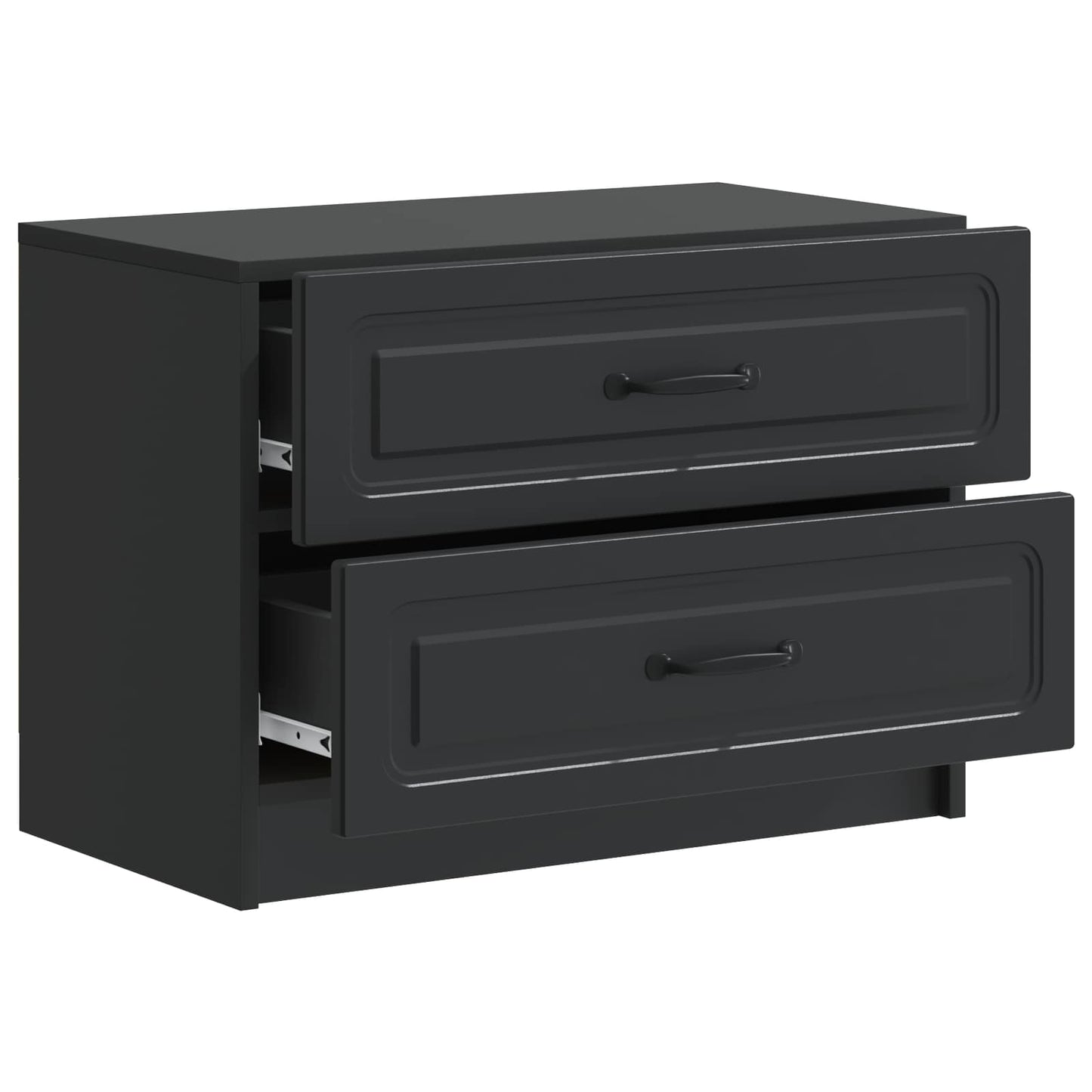 Bedside Cabinet Black 62 x 34.5 x 44.5 cm Engineered Wood