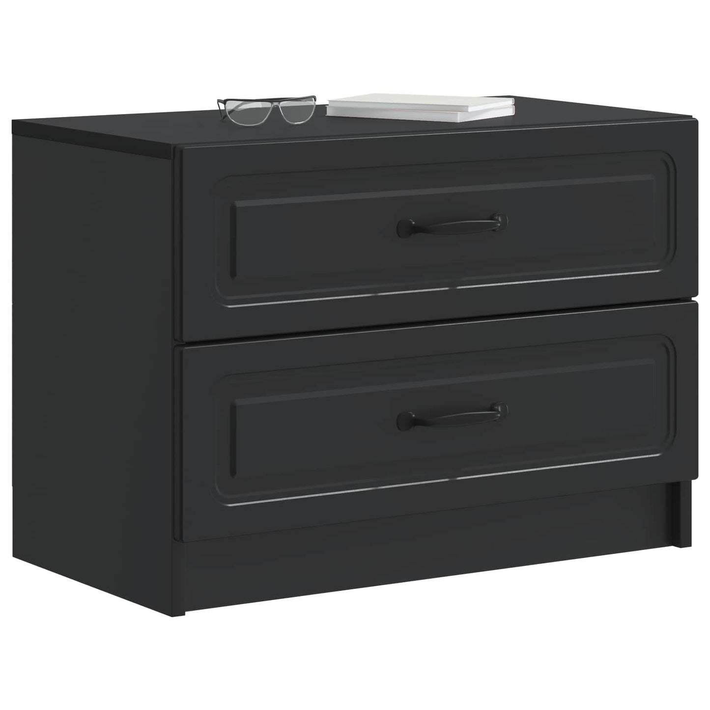 Bedside Cabinet Black 62 x 34.5 x 44.5 cm Engineered Wood