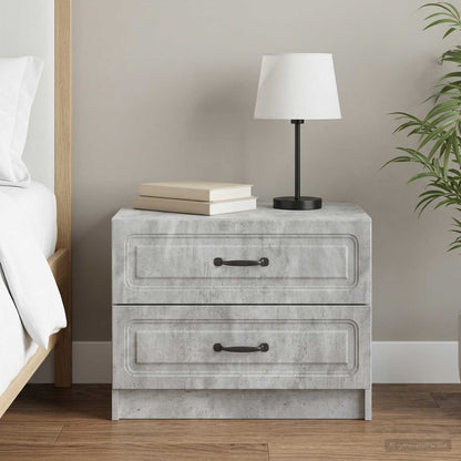Bedside Cabinet with Drawer Concrete Grey 62 x 34.5 x 44.5 cm