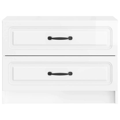 Bedside Cabinet High Gloss White 62 x 34.5 x 44.5 cm
