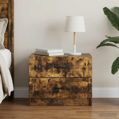 Bedside Cabinet Smoked Oak 62 x 34.5 x 44.5 cm Engineered Wood