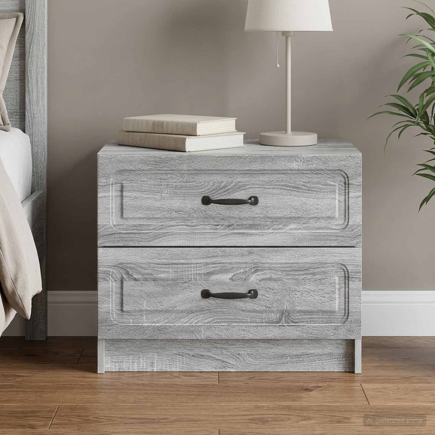 Bedside Cabinet Grey Sonoma 62 x 34.5 x 44.5 cm Engineered Wood