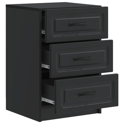 Bedside Cabinet Black 43 x 41 x 63.5 cm Engineered Wood