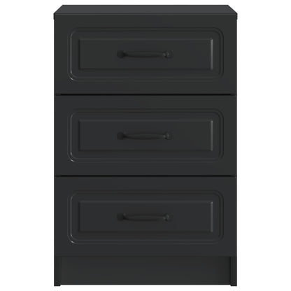 Bedside Cabinet Black 43 x 41 x 63.5 cm Engineered Wood
