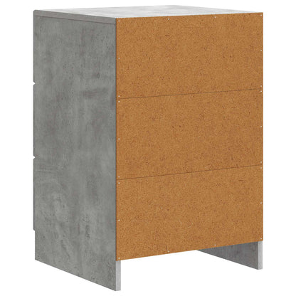 Bedside Cabinet Concrete Grey 43 x 41 x 63.5 cm Engineered Wood