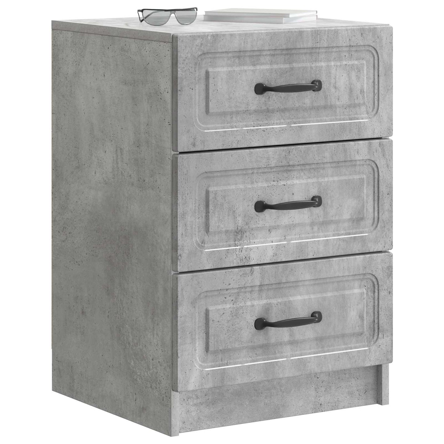 Bedside Cabinet Concrete Grey 43 x 41 x 63.5 cm Engineered Wood