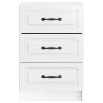 Bedside Cabinet with Drawer High Gloss White 43 x 41 x 63.5 cm