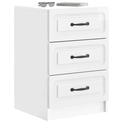 Bedside Cabinet with Drawer High Gloss White 43 x 41 x 63.5 cm