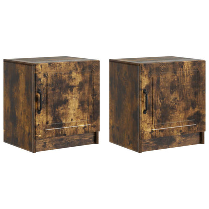 Bedside Cabinet 2 pcs Smoked Oak 43 x 34.5 x 47 cm