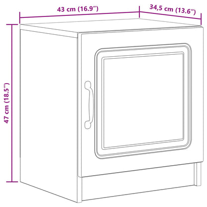 Bedside Cabinet Grey Sonoma 43 x 34.5 x 47 cm Engineered Wood
