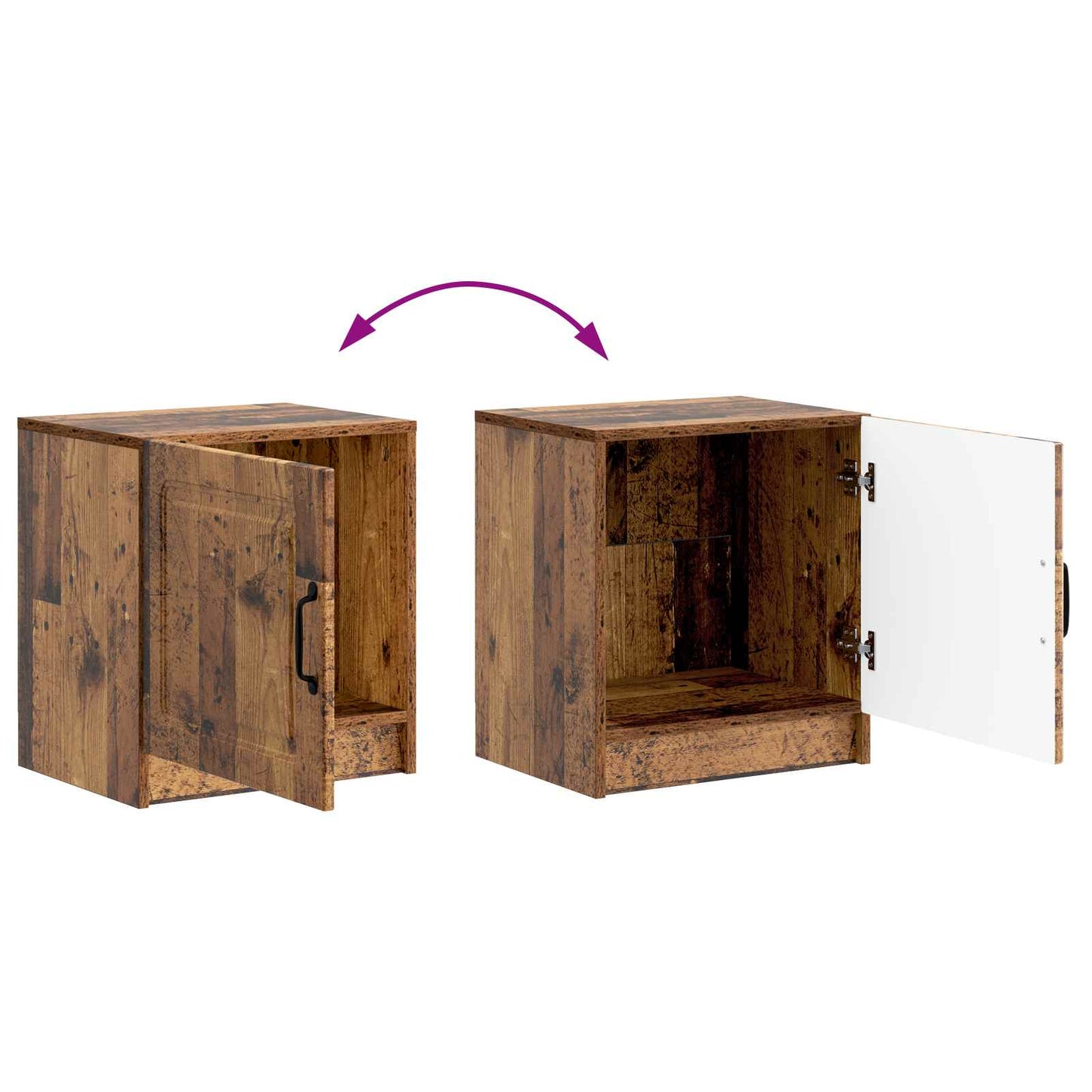 Bedside Cabinet 2 pcs Old Wood 43 x 34.5 x 47 cm