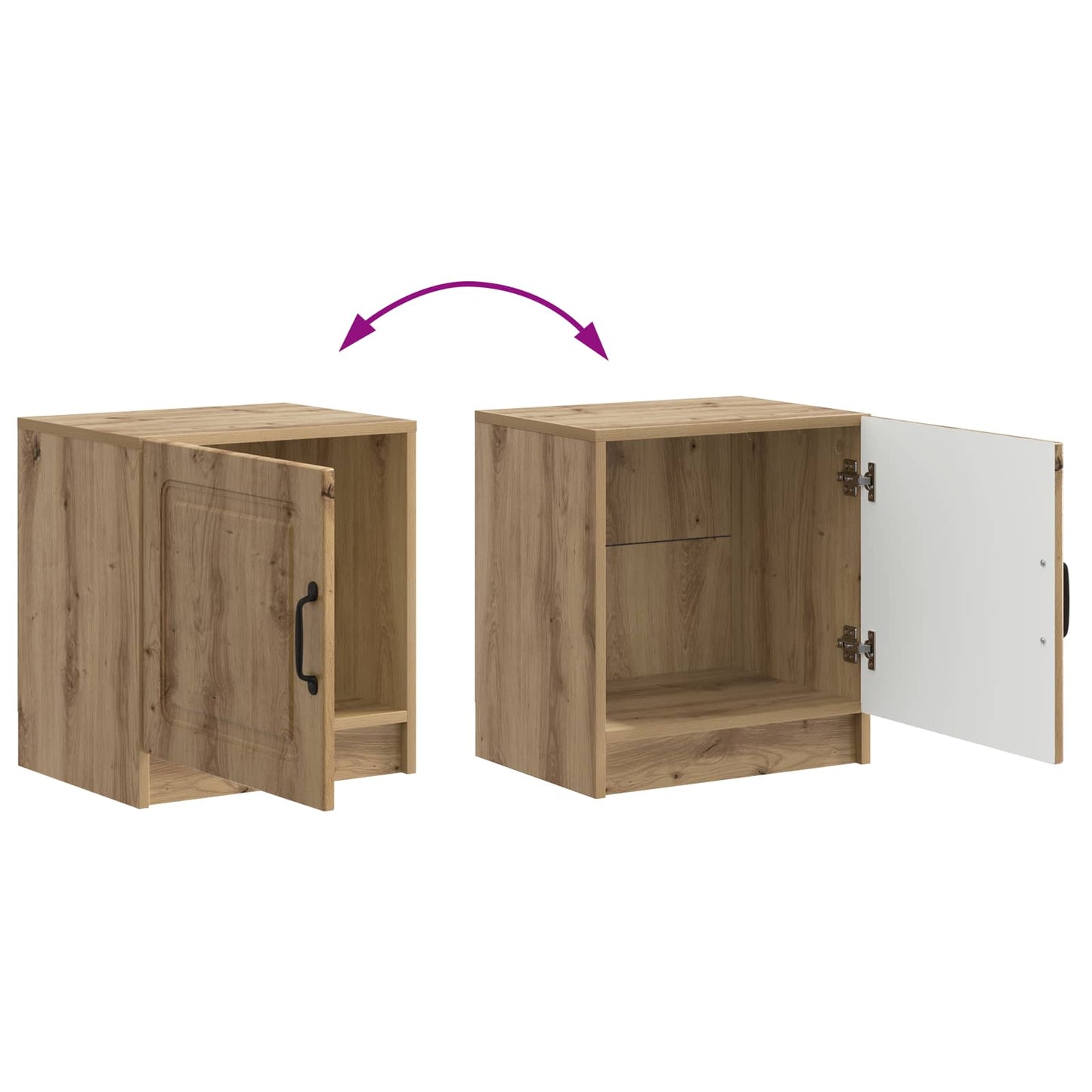 Bedside Cabinet 2 pcs Artisan Oak 43 x 34.5 x 47 cm