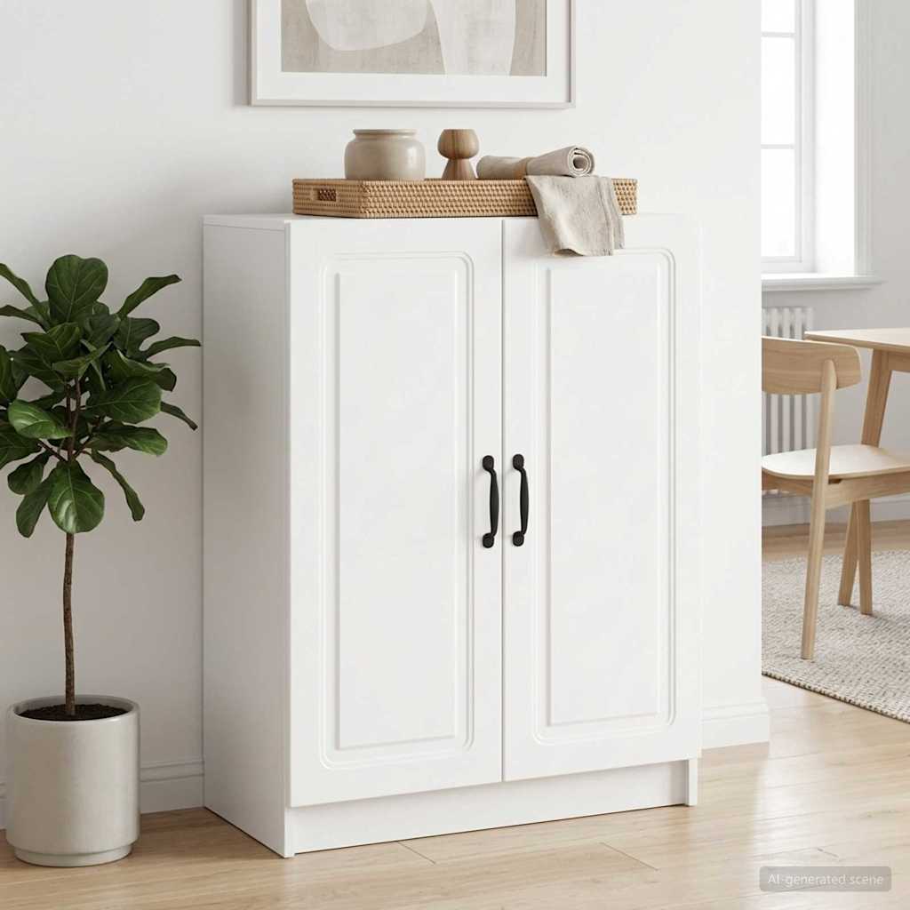 Sideboard High Gloss White 66 x 34.5 x 87 cm Engineered Wood