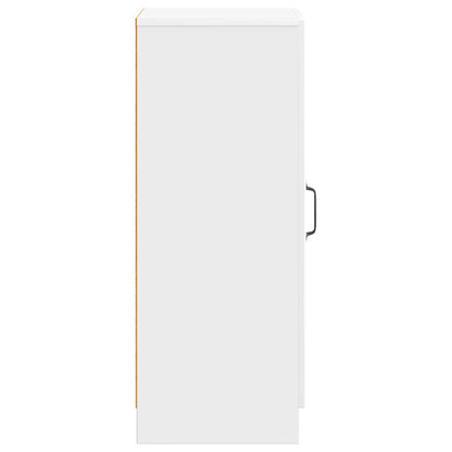 Sideboard High Gloss White 33 x 34.5 x 87 cm Engineered Wood