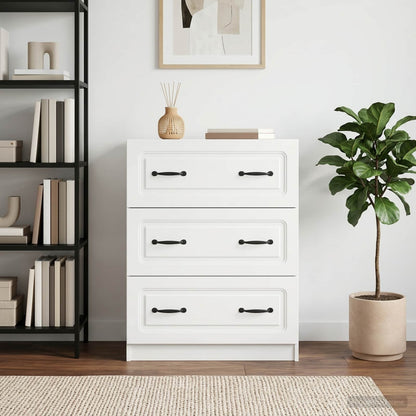 Drawer Cabinet 66 x 34.5 x 87 cm Engineered Wood White