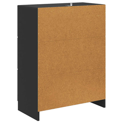 Drawer Cabinet Black 66 x 34.5 x 87 cm Engineered Wood