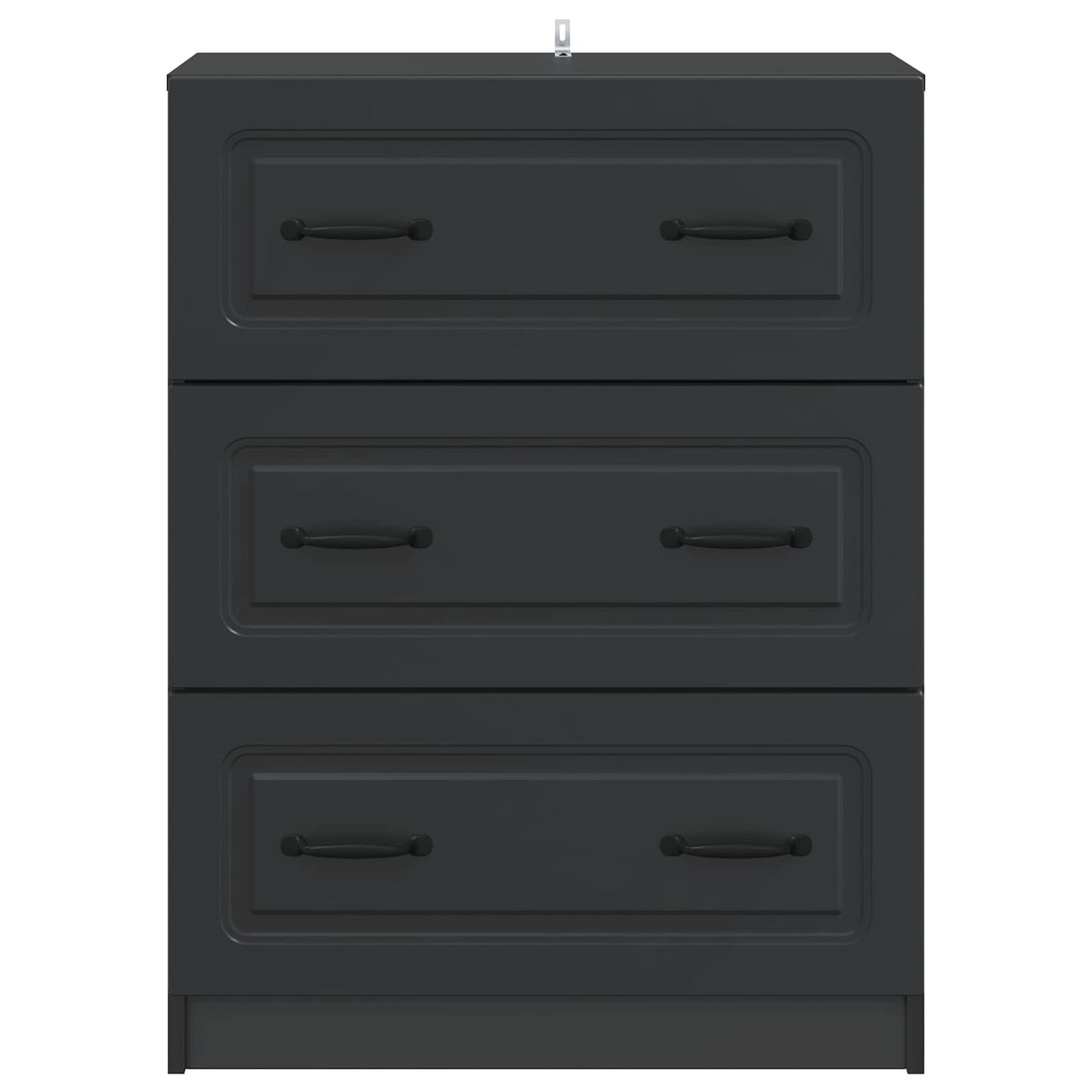 Drawer Cabinet Black 66 x 34.5 x 87 cm Engineered Wood