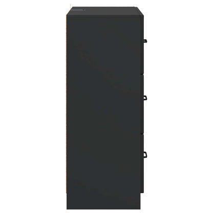 Drawer Cabinet Black 66 x 34.5 x 87 cm Engineered Wood