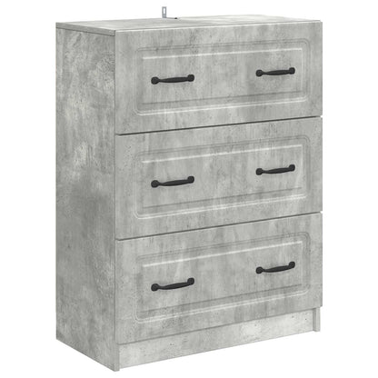 Drawer Cabinet Concrete Grey 66 x 34.5 x 87 cm Engineered Wood
