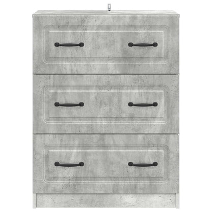 Drawer Cabinet Concrete Grey 66 x 34.5 x 87 cm Engineered Wood