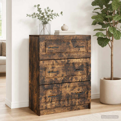 Drawer Cabinet 66 x 34.5 x 87 cm Engineered Wood Smoked Oak
