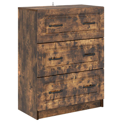 Drawer Cabinet Smoked Oak 66 x 34.5 x 87 cm Engineered Wood