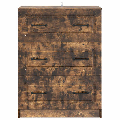 Drawer Cabinet Smoked Oak 66 x 34.5 x 87 cm Engineered Wood