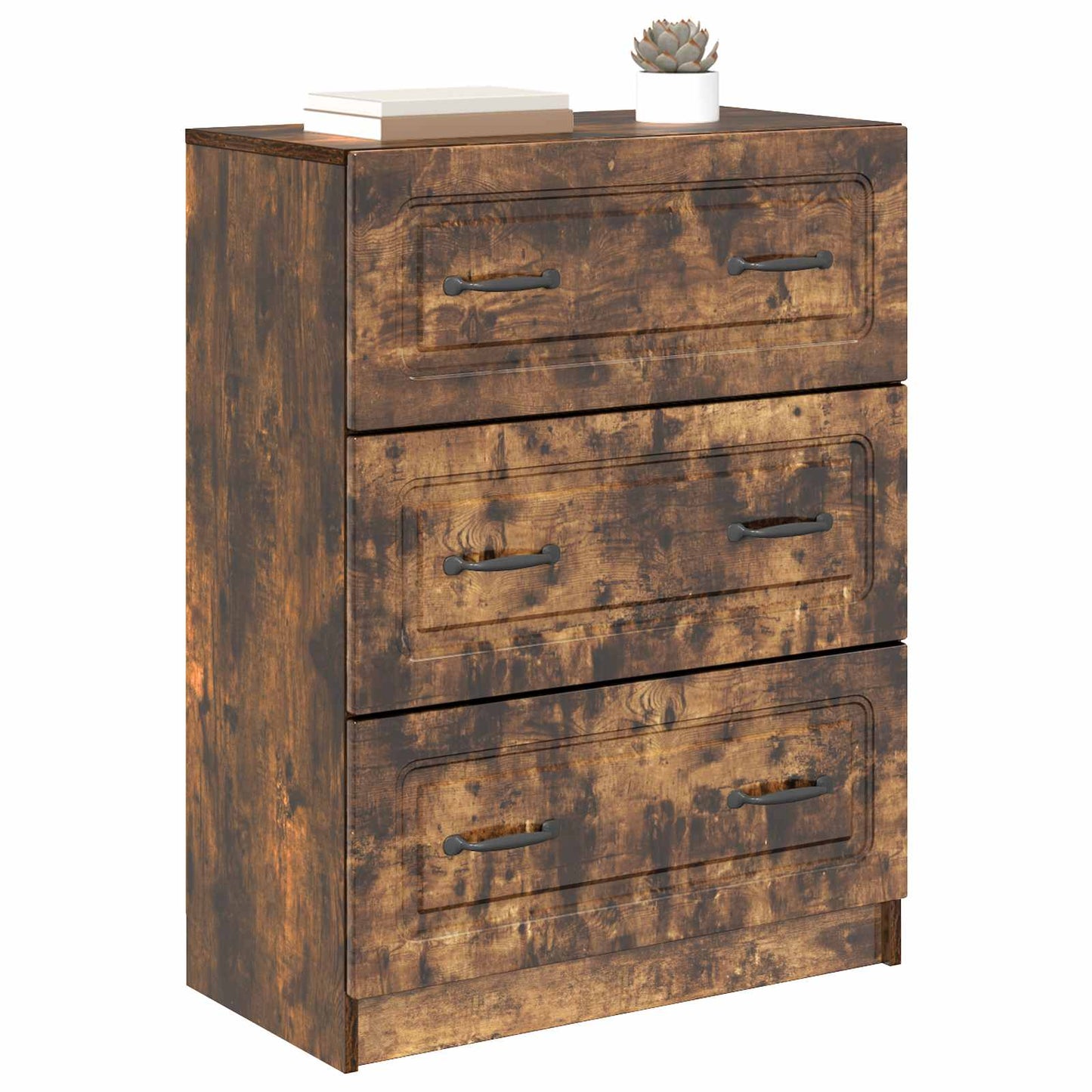 Drawer Cabinet Smoked Oak 66 x 34.5 x 87 cm Engineered Wood